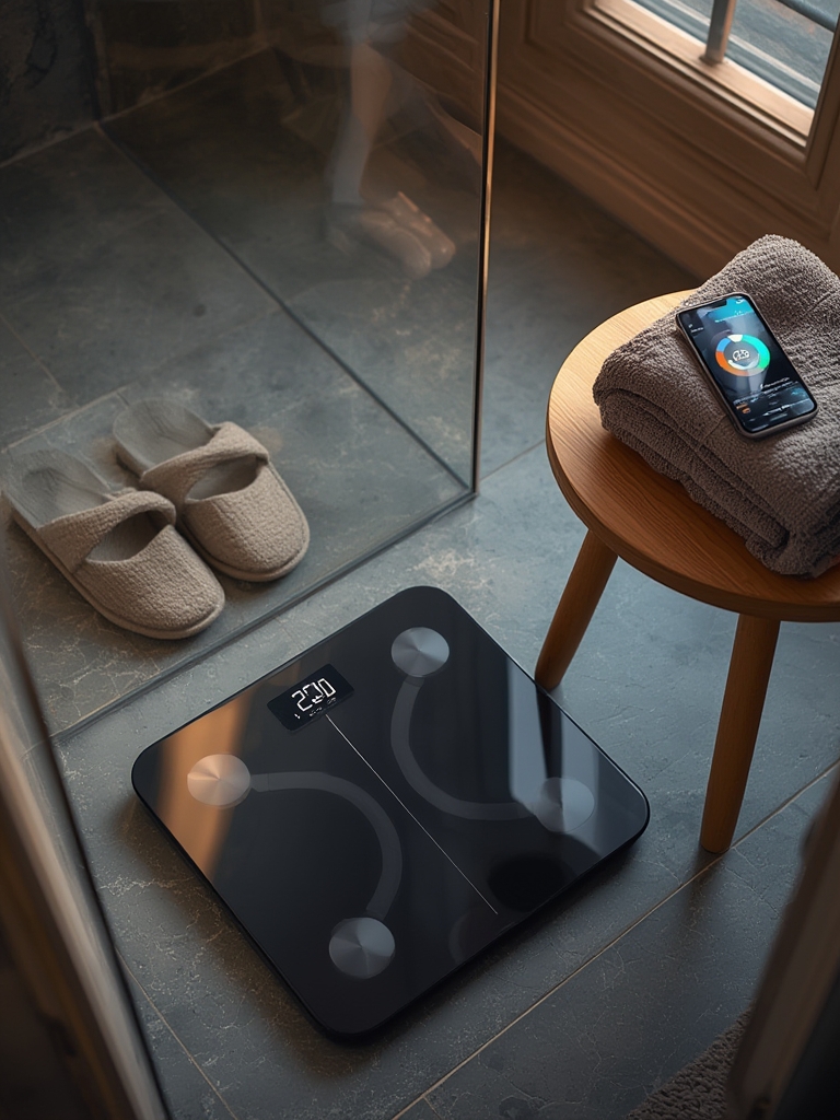 Etekcity bathroom scale in action