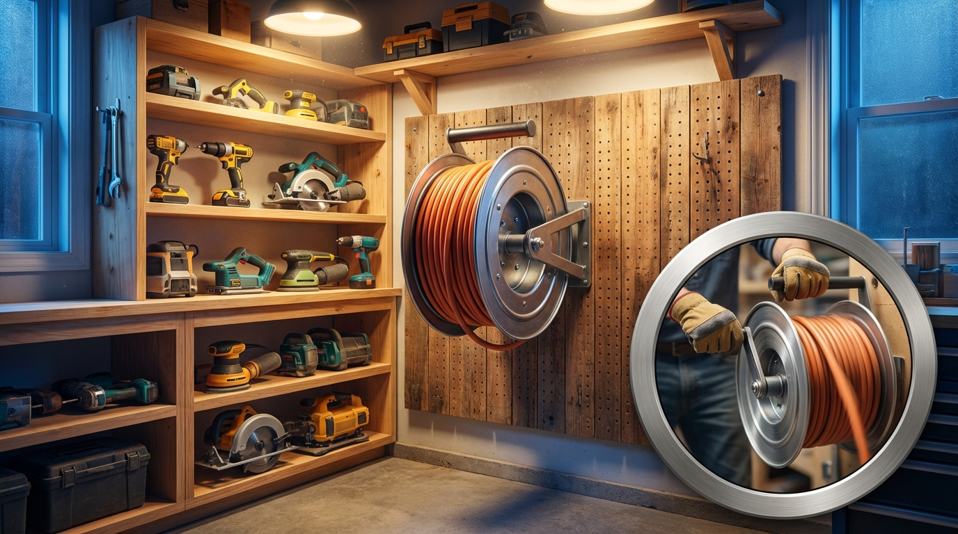 cord storage wheel in action