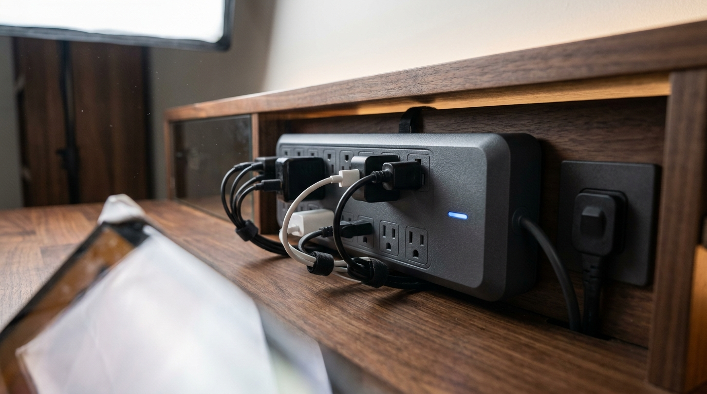 Belkin surge protector in action