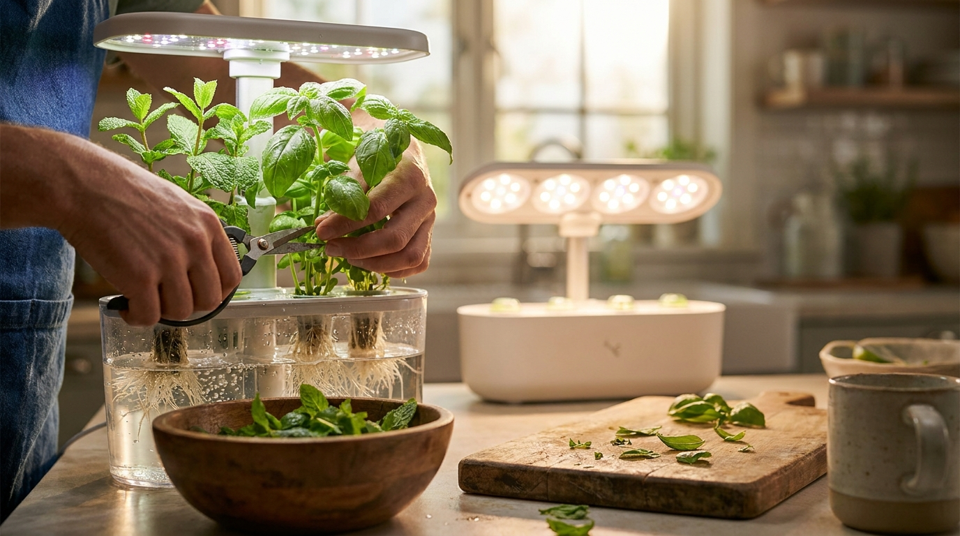 AeroGarden Harvest Lite in action